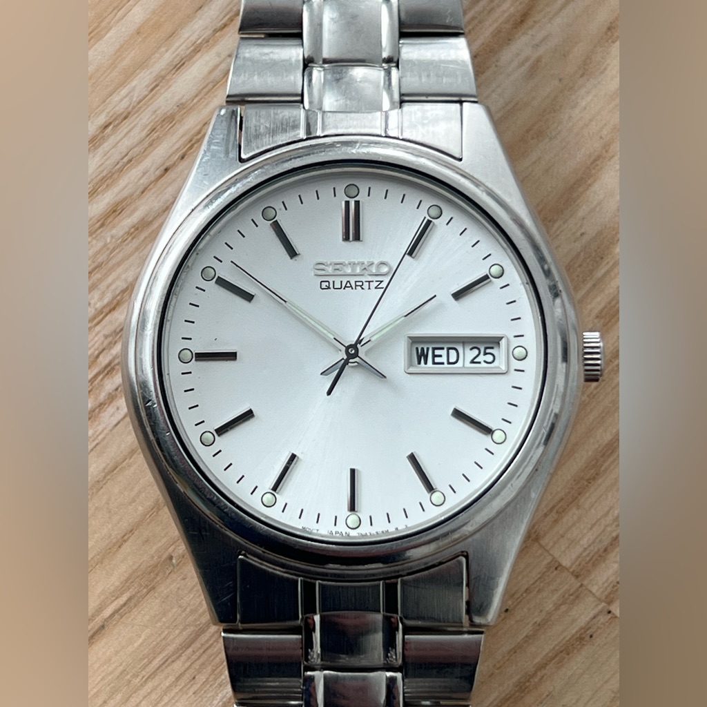 Seiko Vintage Mens Watch Stainless Dial Bracelet Case Hands New Crystal